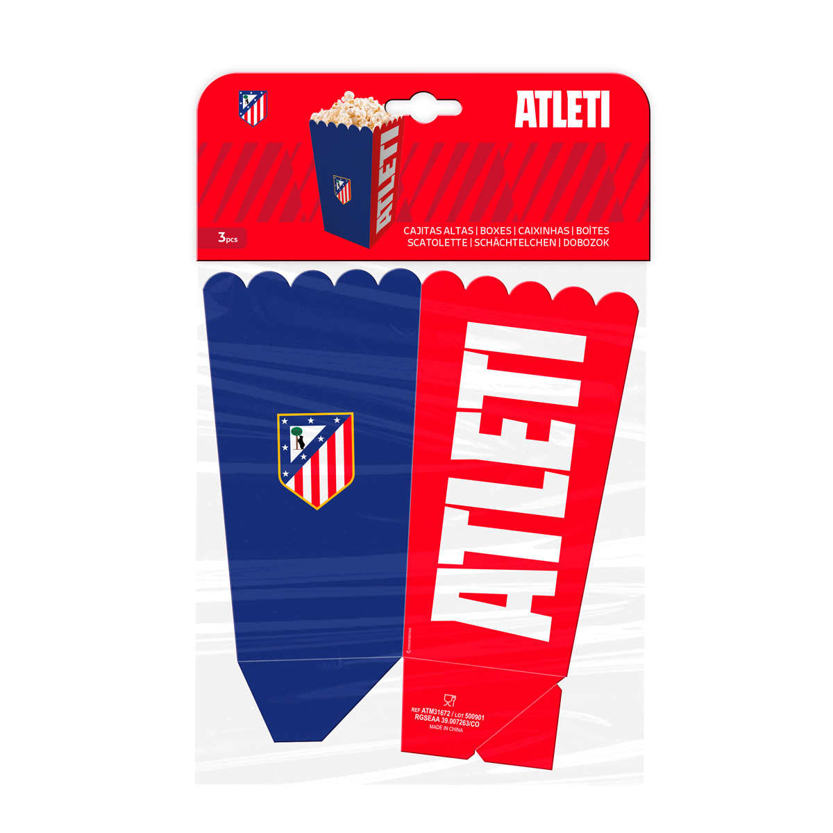 Blue box crest and red side Atleti 3 pieces image number null